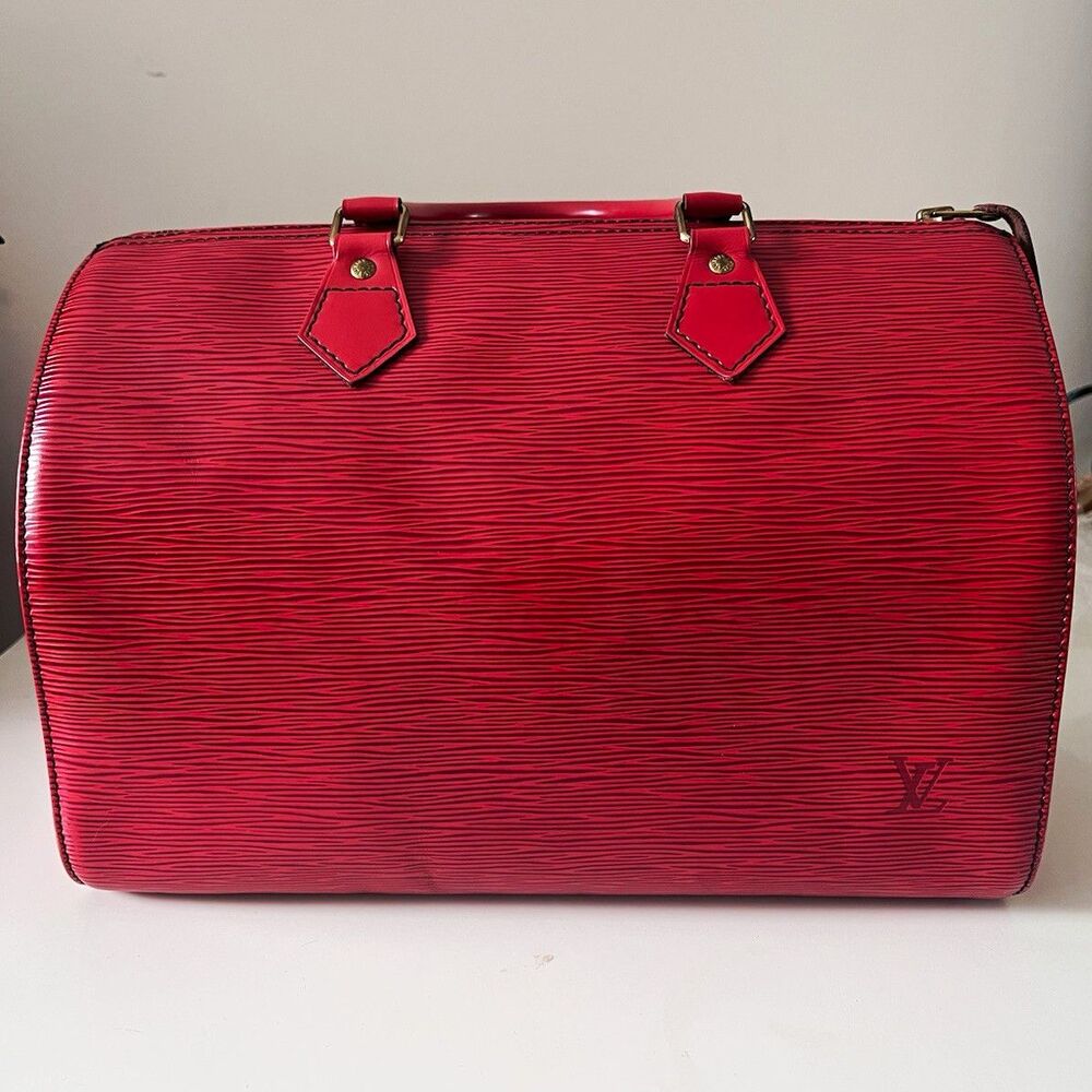 Louis Vuitton Castilian Red Epi Leather Speedy 35 Handbag